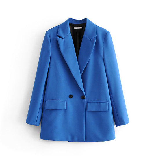 Damen Langer Oversize-Blazer mit markantem Revers, Pattentaschen und leichter Schulterpolsterung Nord Taschen
