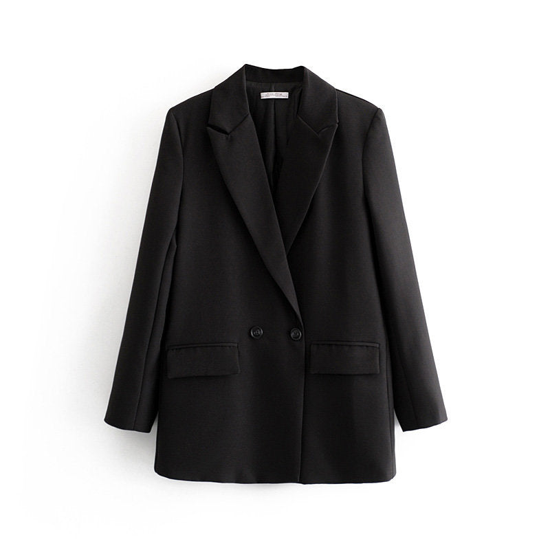 Damen Langer Oversize-Blazer mit markantem Revers, Pattentaschen und leichter Schulterpolsterung Nord Taschen