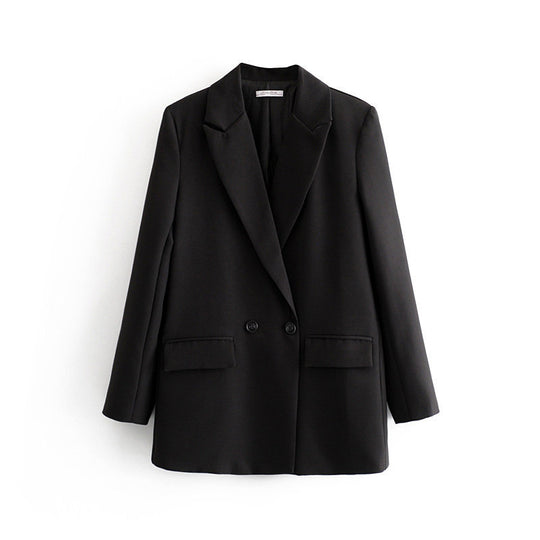 Damen Langer Oversize-Blazer mit markantem Revers, Pattentaschen und leichter Schulterpolsterung Nord Taschen
