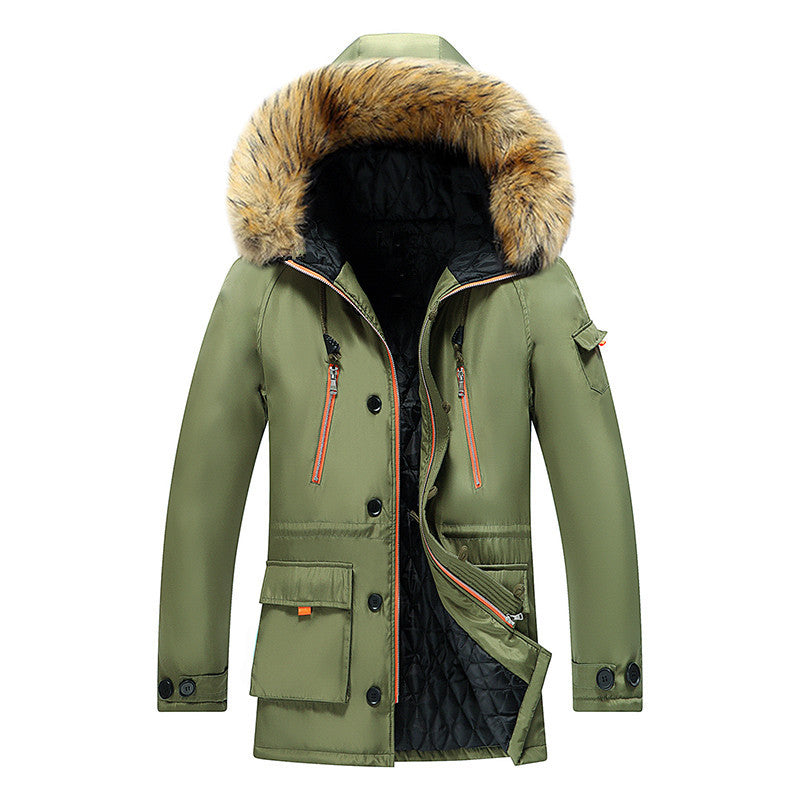 Herren Winterparka mit abnehmbarer Kapuze und Kunstfellbesatz Nord Taschen
