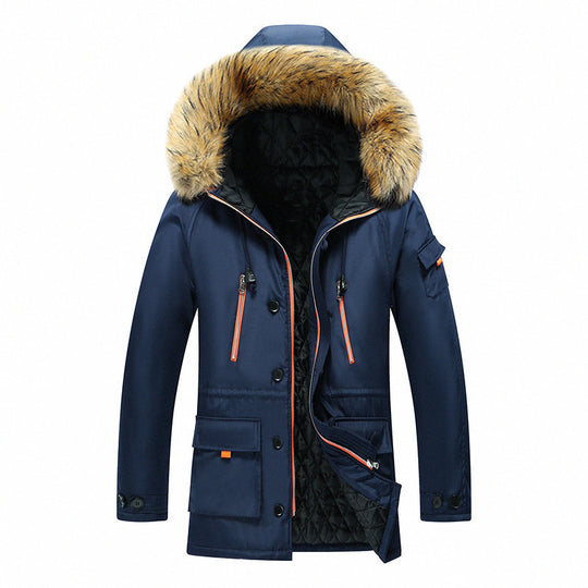 Herren Winterparka mit abnehmbarer Kapuze und Kunstfellbesatz Nord Taschen