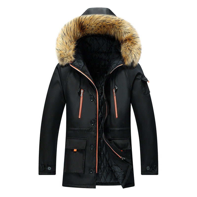 Herren Winterparka mit abnehmbarer Kapuze und Kunstfellbesatz Nord Taschen