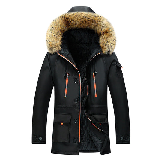 Herren Winterparka mit abnehmbarer Kapuze und Kunstfellbesatz Nord Taschen