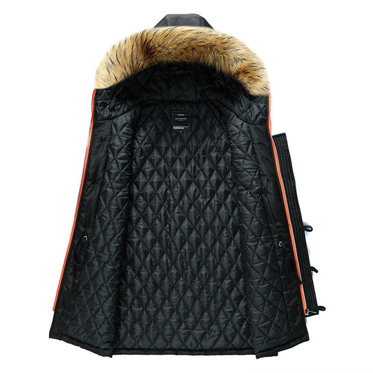 Herren Winterparka mit abnehmbarer Kapuze und Kunstfellbesatz Nord Taschen