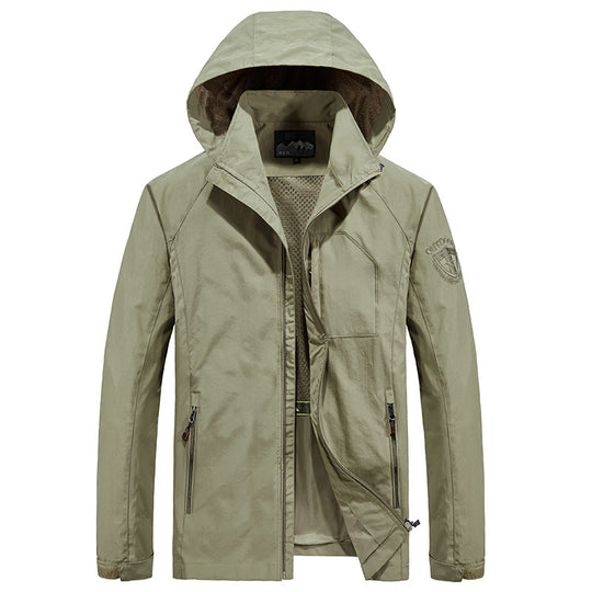 Herren Leichte Softshell-Outdoorjacke mit Kapuze, atmungsaktivem Meshfutter und Reißverschlussbrusttasche Nord Taschen