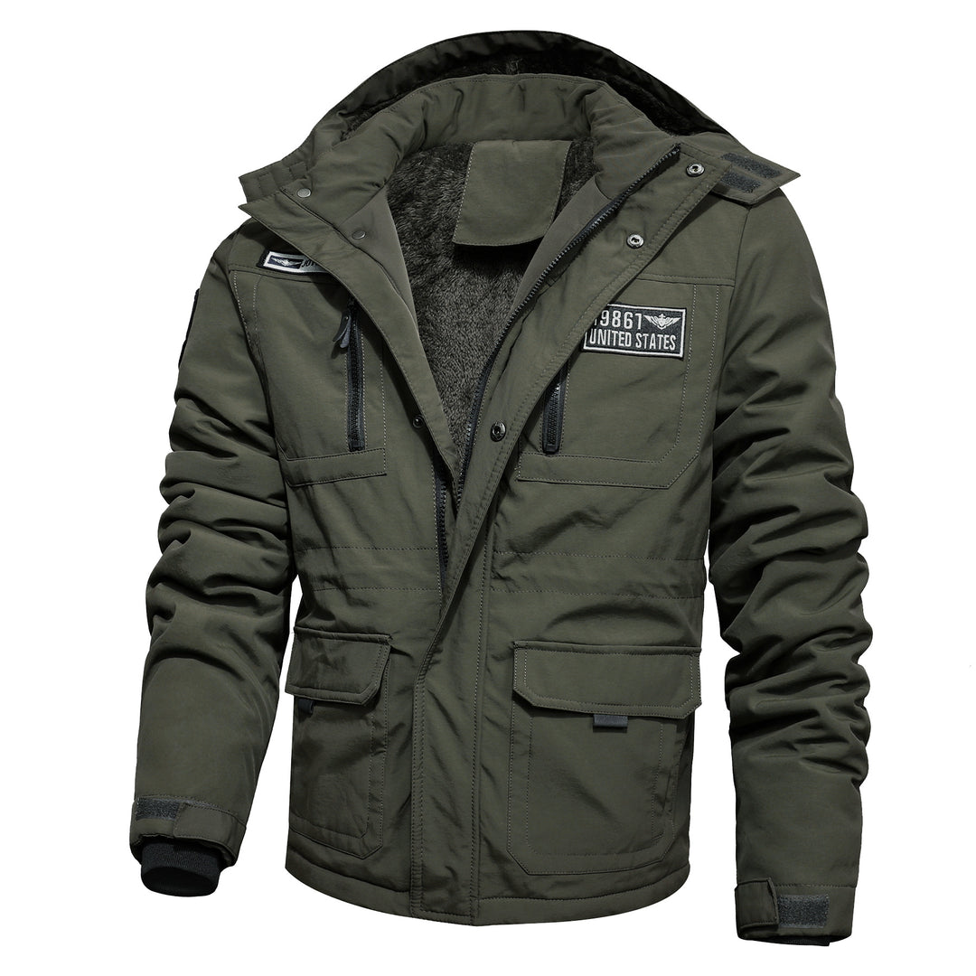 Herren Winterparka mit abnehmbarer Kapuze und Kunstfellbesatz Nord Taschen