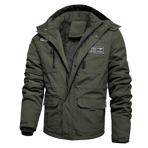 Herren Winterparka mit abnehmbarer Kapuze und Kunstfellbesatz Nord Taschen