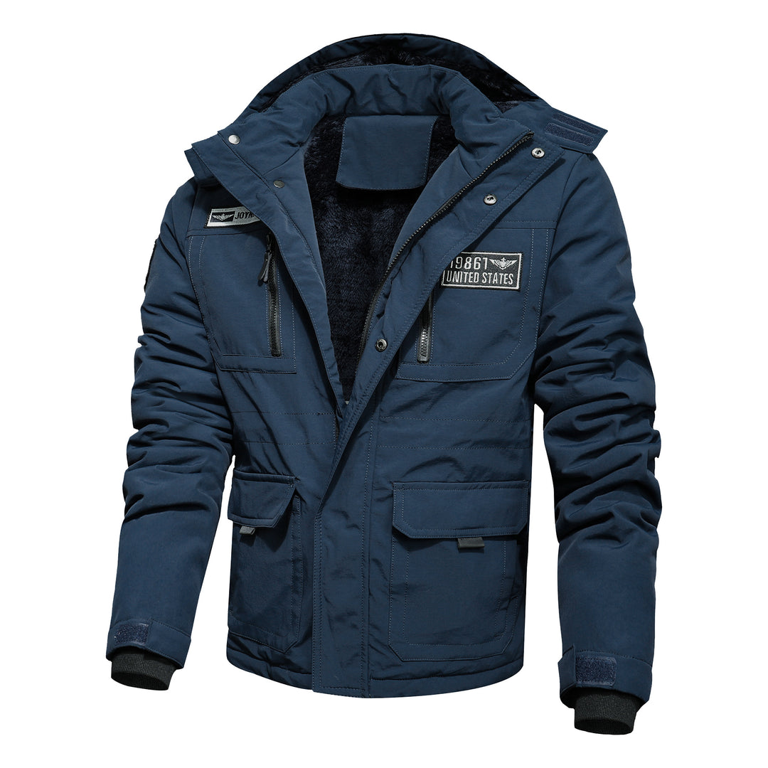 Herren Winterparka mit abnehmbarer Kapuze und Kunstfellbesatz Nord Taschen