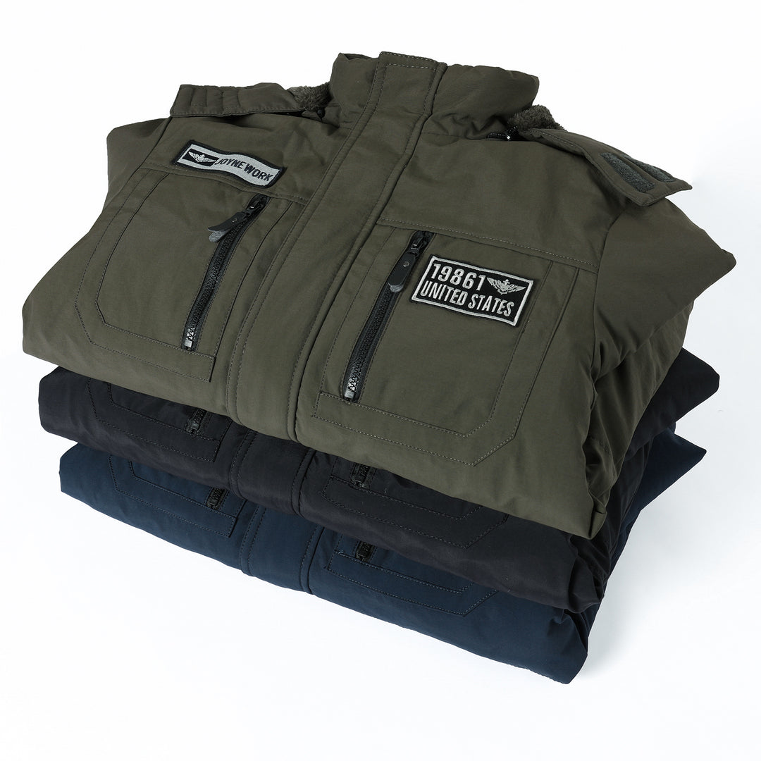 Herren Winterparka mit abnehmbarer Kapuze und Kunstfellbesatz Nord Taschen