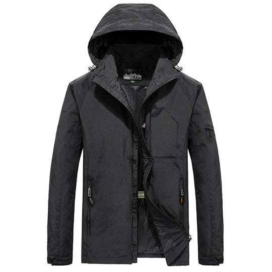 Herren Leichte Softshell-Outdoorjacke mit Kapuze, atmungsaktivem Meshfutter und Reißverschlussbrusttasche Nord Taschen