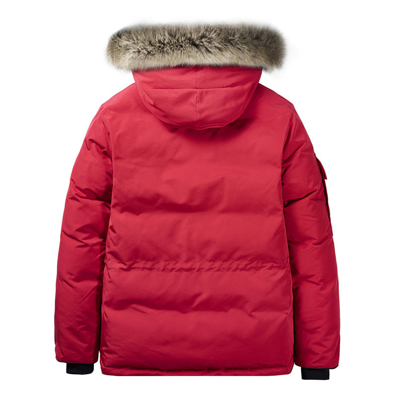 Herren Wattierte Winterparka mit Kunstfell-Kapuze und Mehrfachtaschen Nord Taschen
