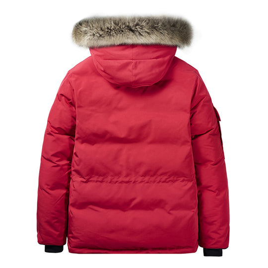 Herren Wattierte Winterparka mit Kunstfell-Kapuze und Mehrfachtaschen Nord Taschen