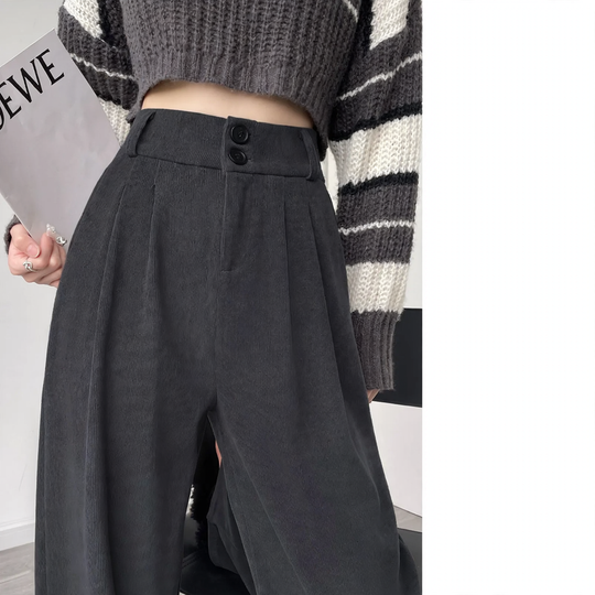 Gefütterte Chenille-Hose mit hohem Bund
