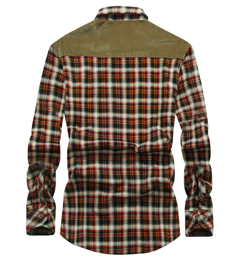 Herren Gemusterte Flanellhemdjacke Nord Taschen