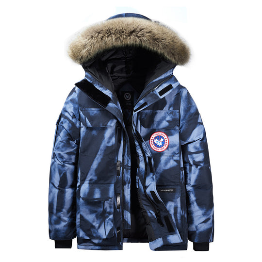 Herren Wattierte Winterparka mit Kunstfell-Kapuze und Mehrfachtaschen Nord Taschen