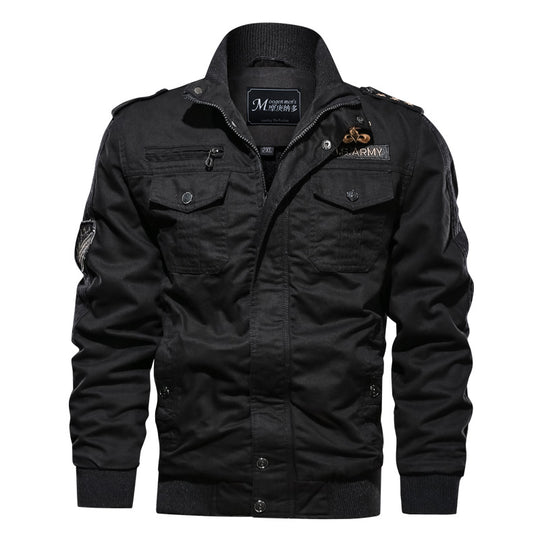 Herren Military-inspirierte Field-Bomberjacke mit Stehkragen, Schulterklappen & wattierter Innenlage Nord Taschen