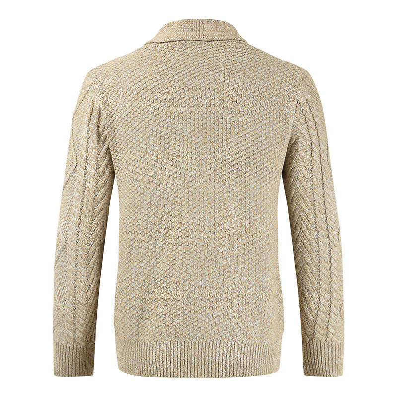 Herren Strickcardigan mit Zopfmuster und Schalkragen Nord Taschen