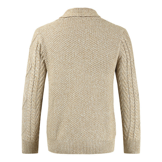 Herren Strickcardigan mit Zopfmuster und Schalkragen Nord Taschen