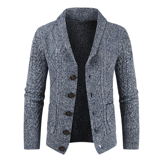 Herren Strickcardigan mit Zopfmuster und Schalkragen Nord Taschen