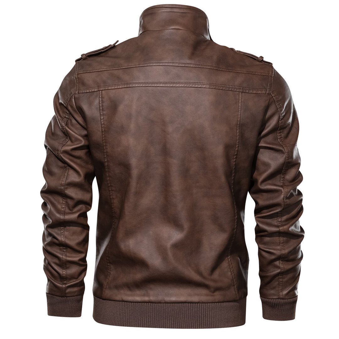 Herren Stilvolle Kunstlederjacke mit integrierter Kapuze Nord Taschen