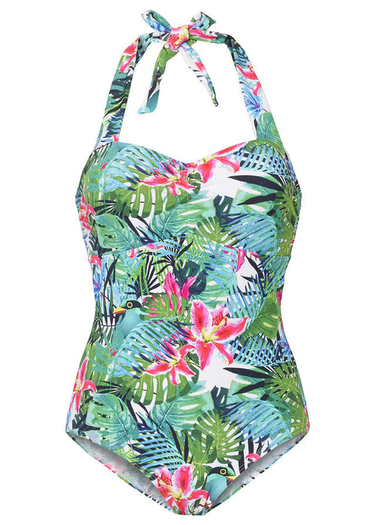 Damen Einteiler-Badeanzug mit floralem Design und komfortabler Passform