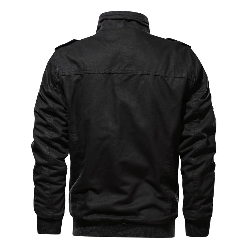 Herren Military-inspirierte Field-Bomberjacke mit Stehkragen, Schulterklappen & wattierter Innenlage Nord Taschen