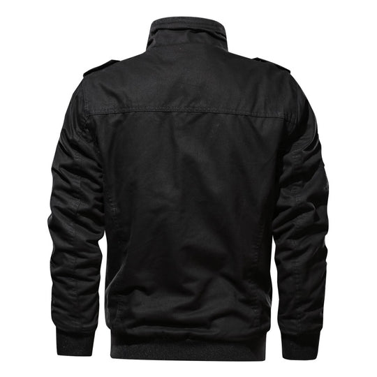Herren Military-inspirierte Field-Bomberjacke mit Stehkragen, Schulterklappen & wattierter Innenlage Nord Taschen