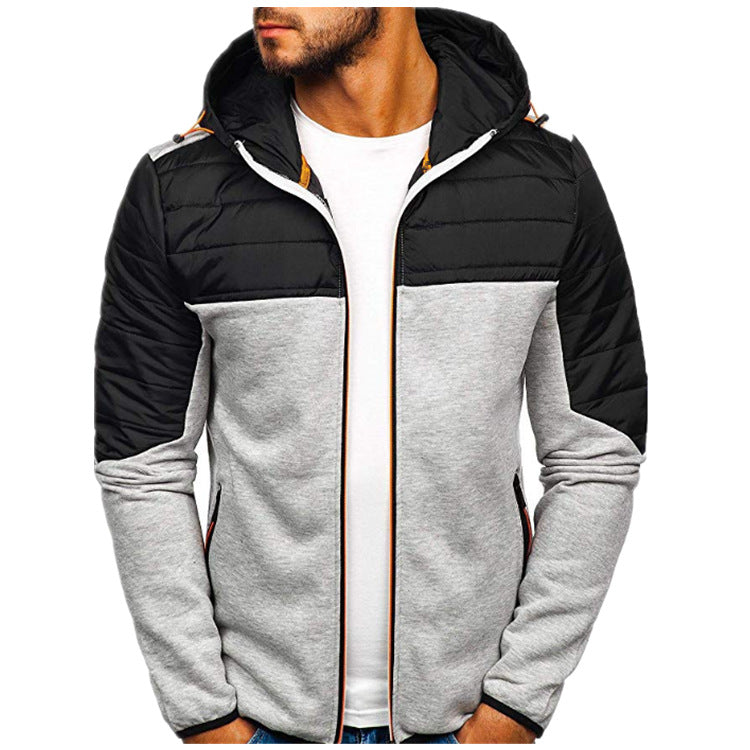 Herren gesteppter Kapuzen-Zipcardigan mit wattierter Schulterpartie und Reißverschlusstaschen Nord Taschen