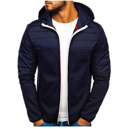 Herren gesteppter Kapuzen-Zipcardigan mit wattierter Schulterpartie und Reißverschlusstaschen Nord Taschen
