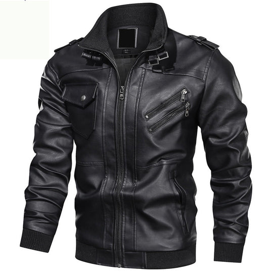 Herren Stylische Lederjacke Nord Taschen