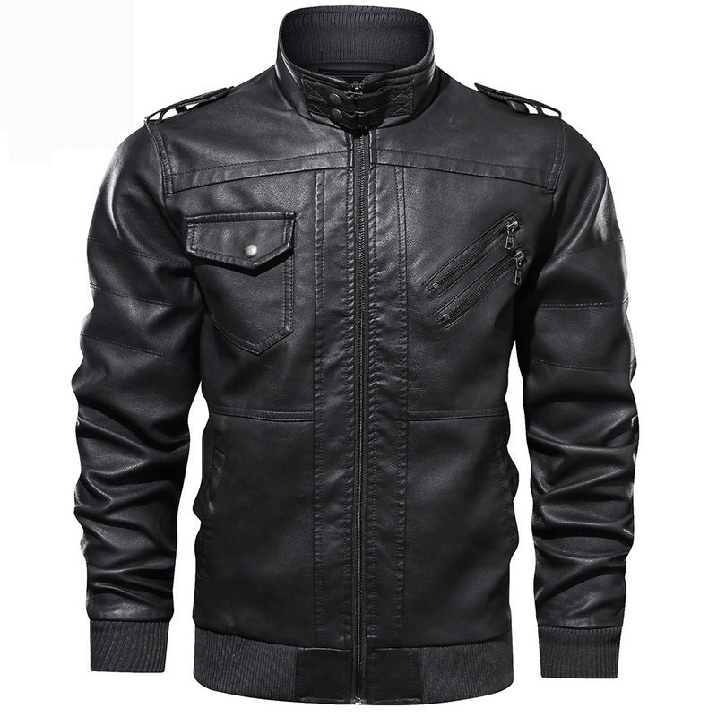 Herren Stylische Lederjacke Nord Taschen