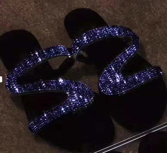 Damen Glamouröse Zehentrenner-Sandalen mit funkelnden Strass-Akzenten