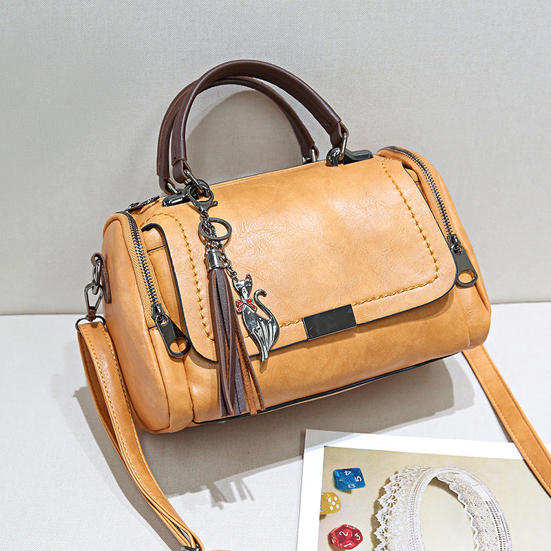 Damen modische Handtasche mit einzigartigem Katzenanhänger Nord Taschen