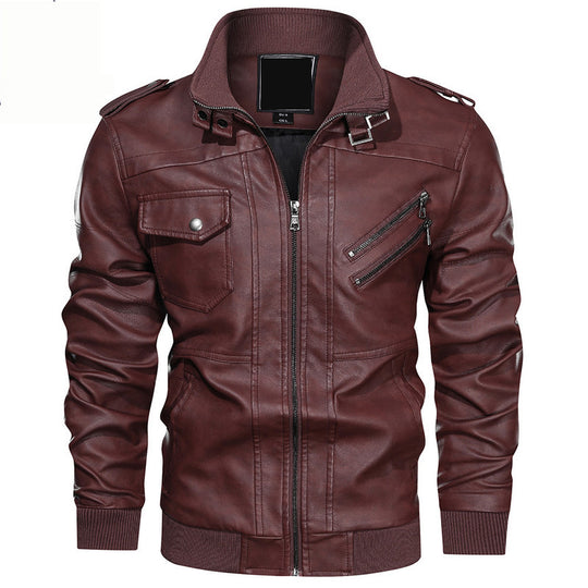 Herren Stylische Lederjacke Nord Taschen