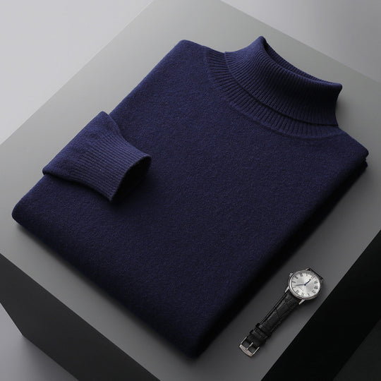 Herren-Rollkragenpullover aus 100% Wolle, große Größen