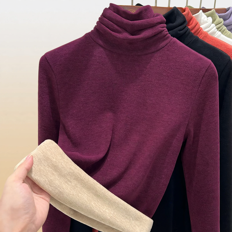 Damen-Thermo-Shirt mit Stehkragen, gefüttert