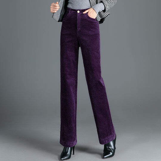 Gerade geschnittene Cordhose mit hohem Bund