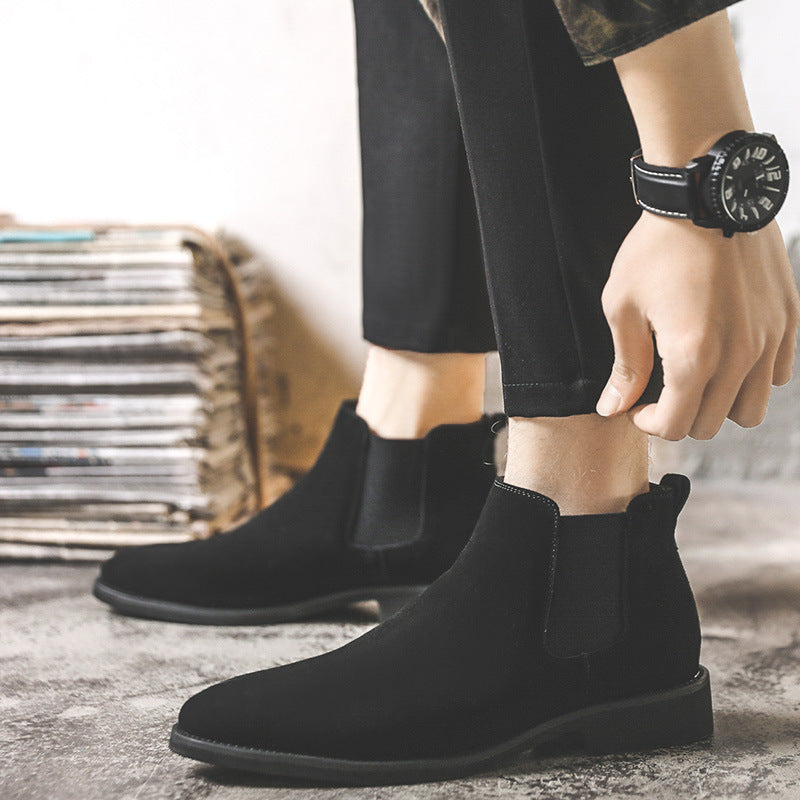 Herren-Chelsea-Boots, Leder, gefüttert, S18-J