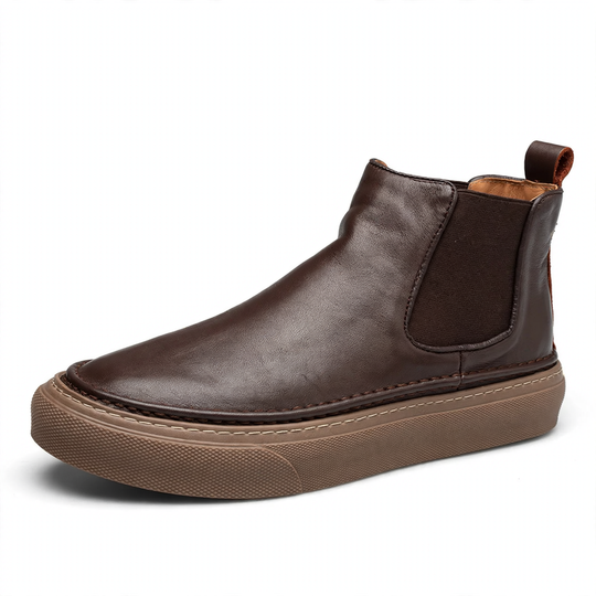 Herren-Stiefel aus Narbenleder, gefüttert