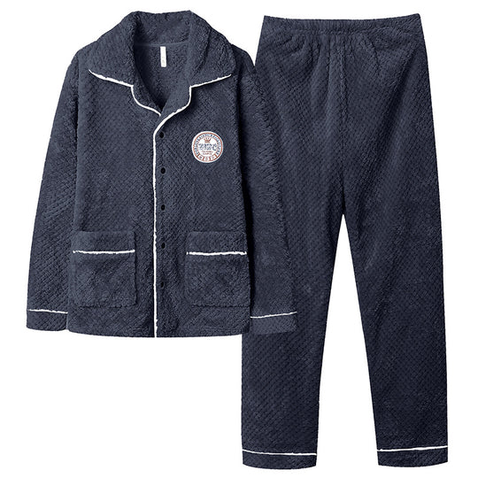 Paar-Pyjama-Set, Korallenfleece, warm mit Reißverschluss