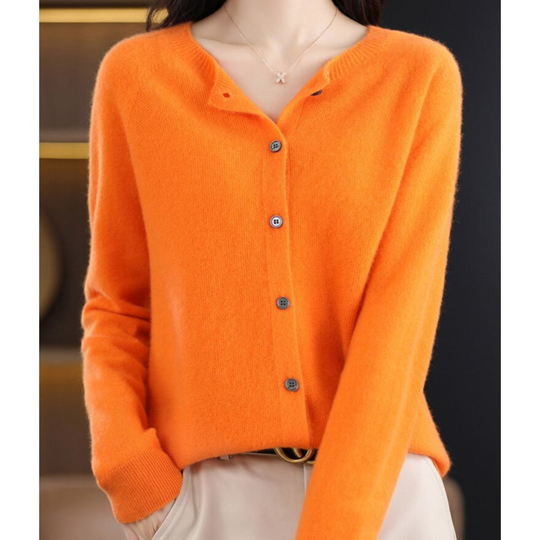 Damen Rundhals Cardigan Pullover