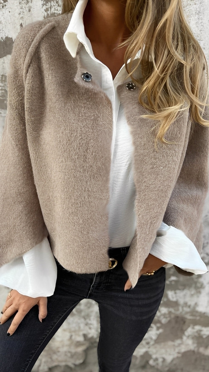 Bequeme, locker geschnittene Damenjacke aus Kaschmir