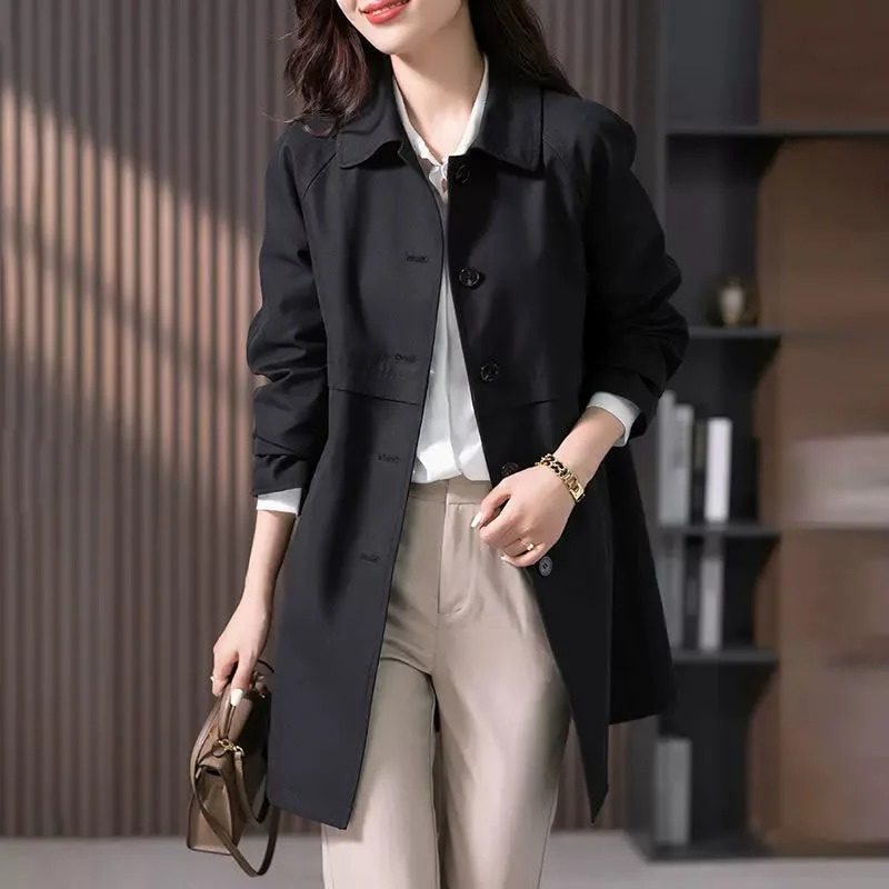 Einreiher Kurzer Trenchcoat für Damen