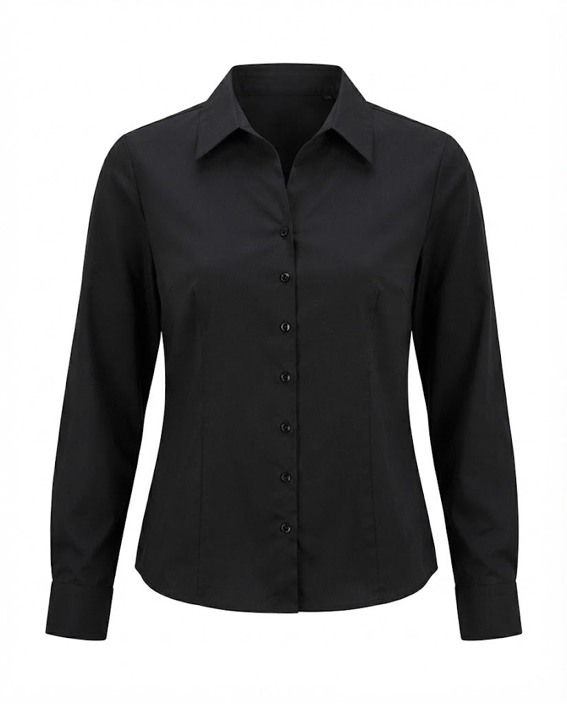 Damen Seidenähnliche Bluse mit Viskose-Mix und tailliertem Schnitt Nord Taschen
