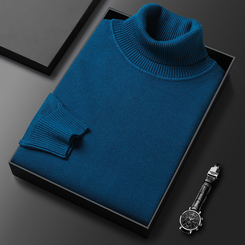 Herren-Rollkragenpullover, figurbetont, gestrickt