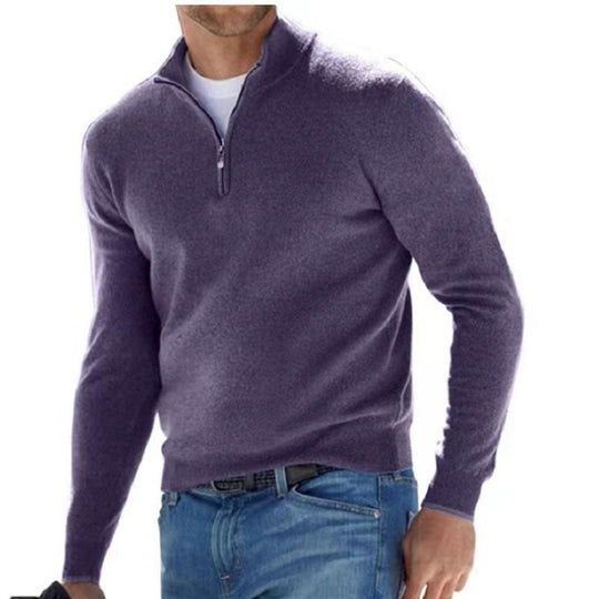 Herren-Langarm-Kaschmirpullover, schlichtes Design