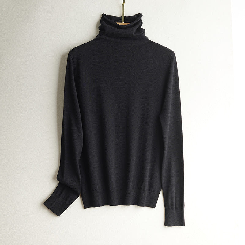 Damen-Strickpullover aus Seide, Stehkragen