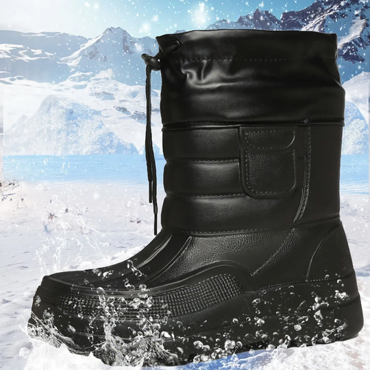 Herren-Winterstiefel, gefüttert, rutschfest, mittelhoher Schaft