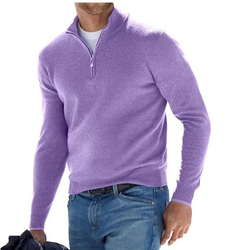 Herren-Langarm-Kaschmirpullover, schlichtes Design