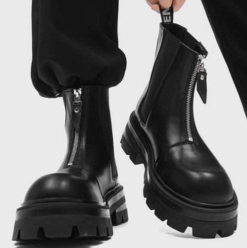 Herren-Chelsea-Stiefel aus Rindsleder, hohe Form